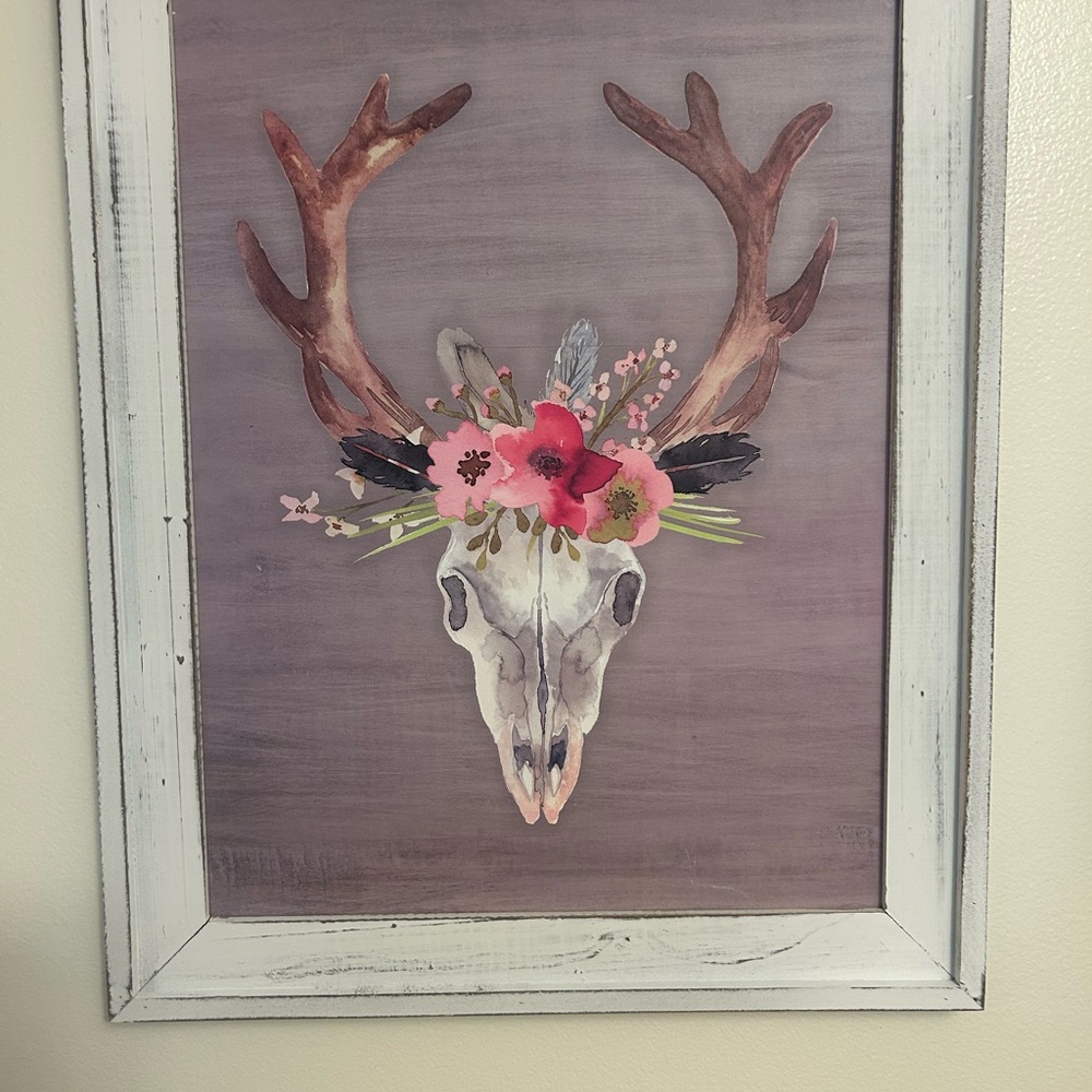 Floral Deer Skull Wall Art